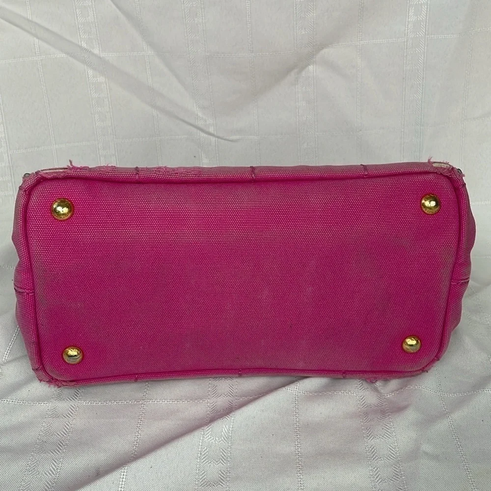 Prada Pink Canapa Tote Handbag Designer Logo Spring